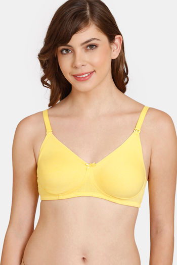 Buy Rosaline Everyday Double Layered Non-Wired 3/4th Coverage  T-Shirt Bra - Habanero Gold